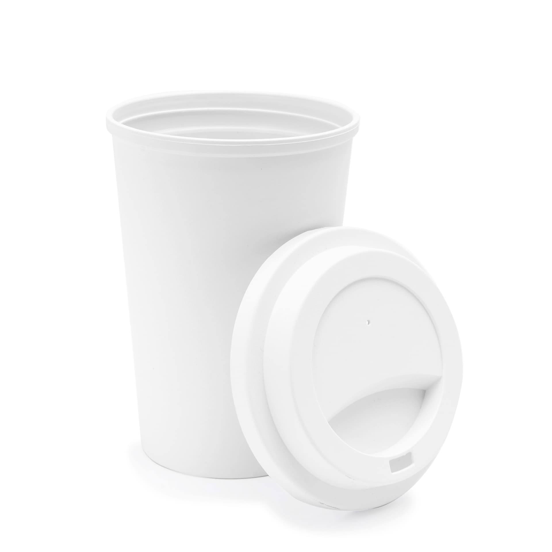 Vaso reutilizable biodegradable de PLA 450 ml con tapa enroscable