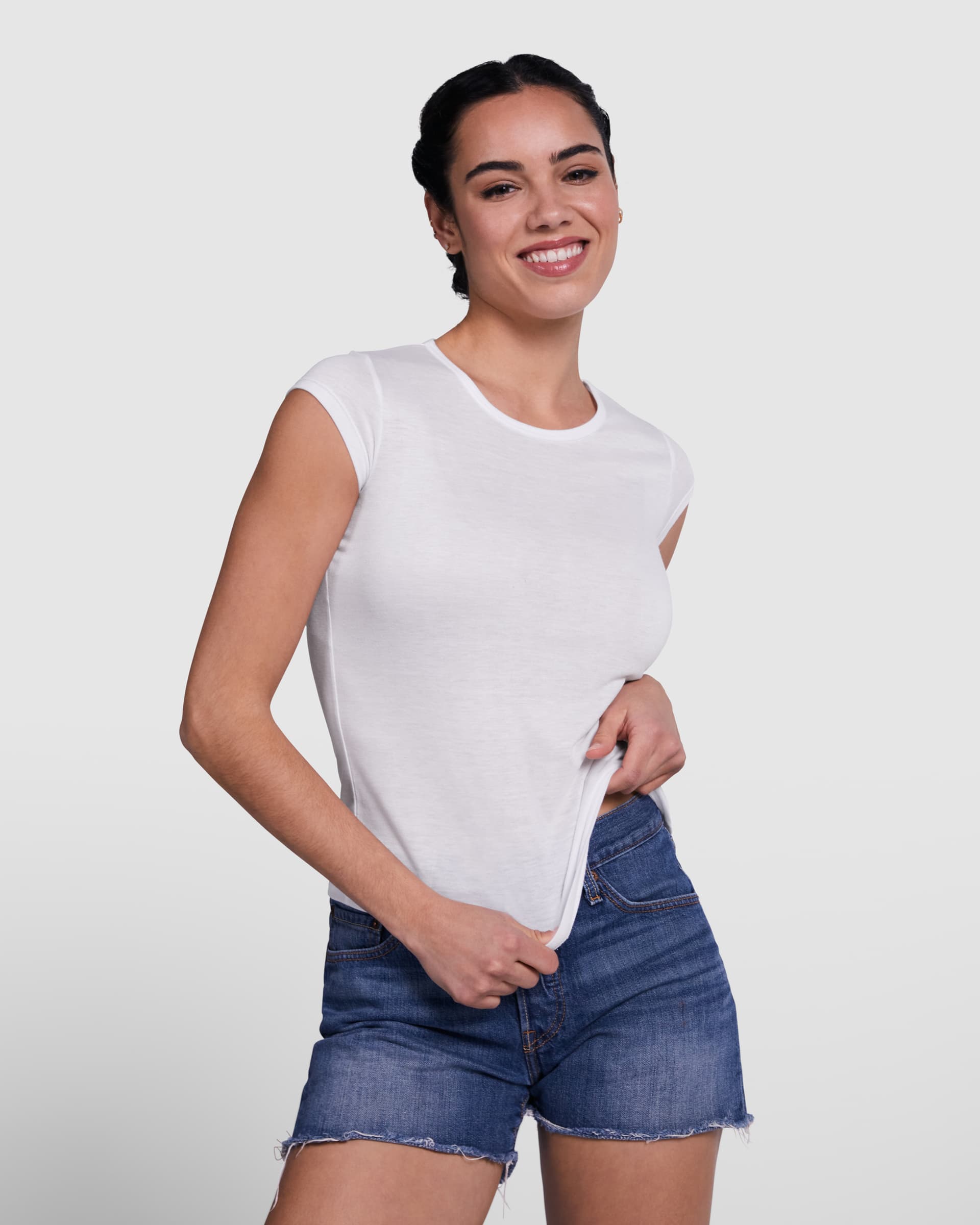Camiseta personalizada mujer entallada 100% poliéster sublimación